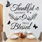 Inspirational Quote Wall Decor Thankful Grateful Blessed Wall Decal Quote Faith Vinyl Lettering Wall Stickers for Home Decor Living Room TV Background Home Decoration